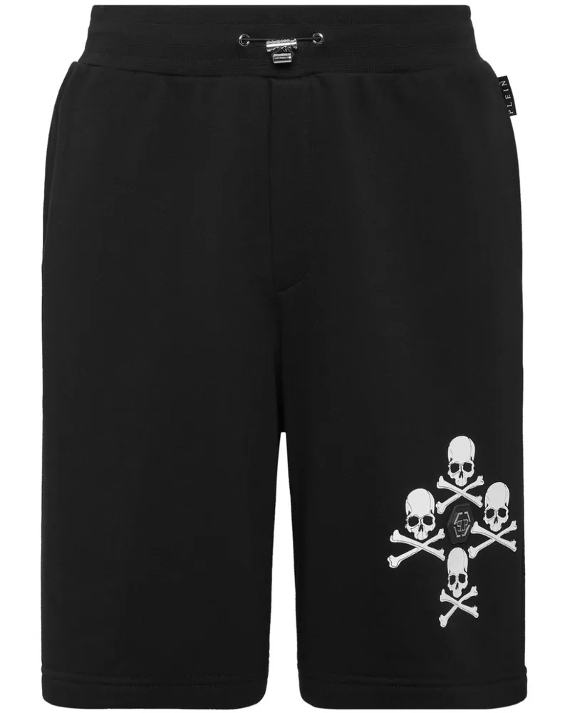 Philipp Plein Shorts mit Totenkopf-Print - Schwarz Schwarz
