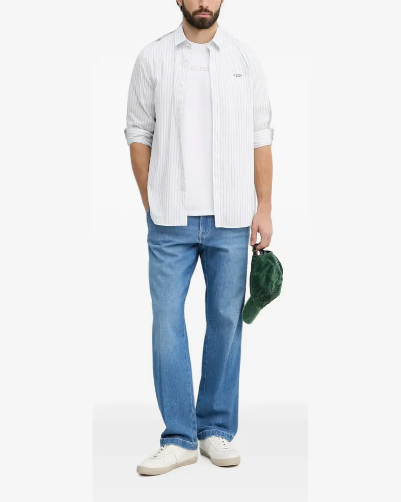 Guess logo-patch straight-leg jeans - Blau Blau