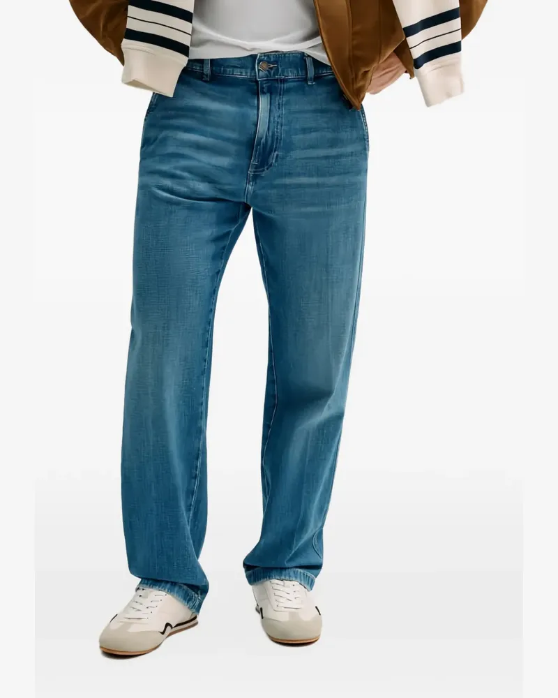 Guess Straight-Leg-Jeans mit Logo-Patch - Blau Blau
