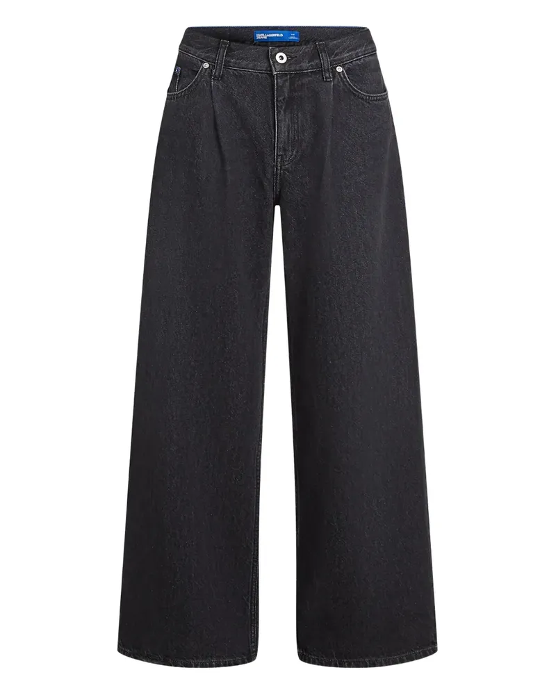 Karl Lagerfeld Jeans mit weitem Bein - Schwarz Schwarz