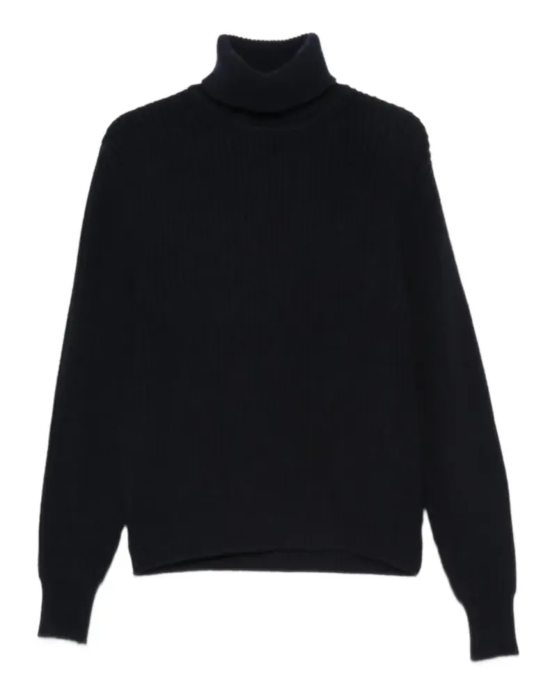 Fortela Gerippter Rollkragenpullover - Blau Blau