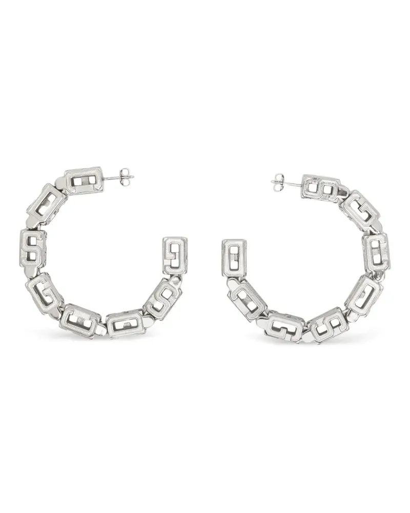 GCDS Creolen mit Cube-Logo - Silber Silber