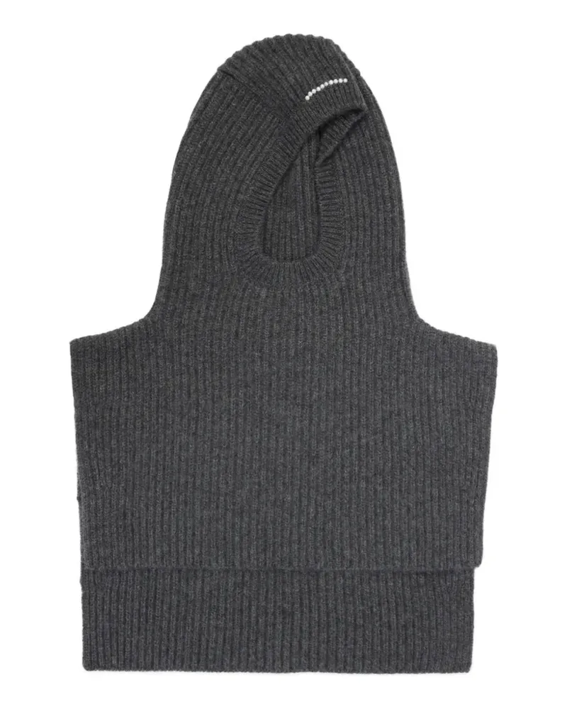 Carven Gestrickte Kapuze - Grau Grau