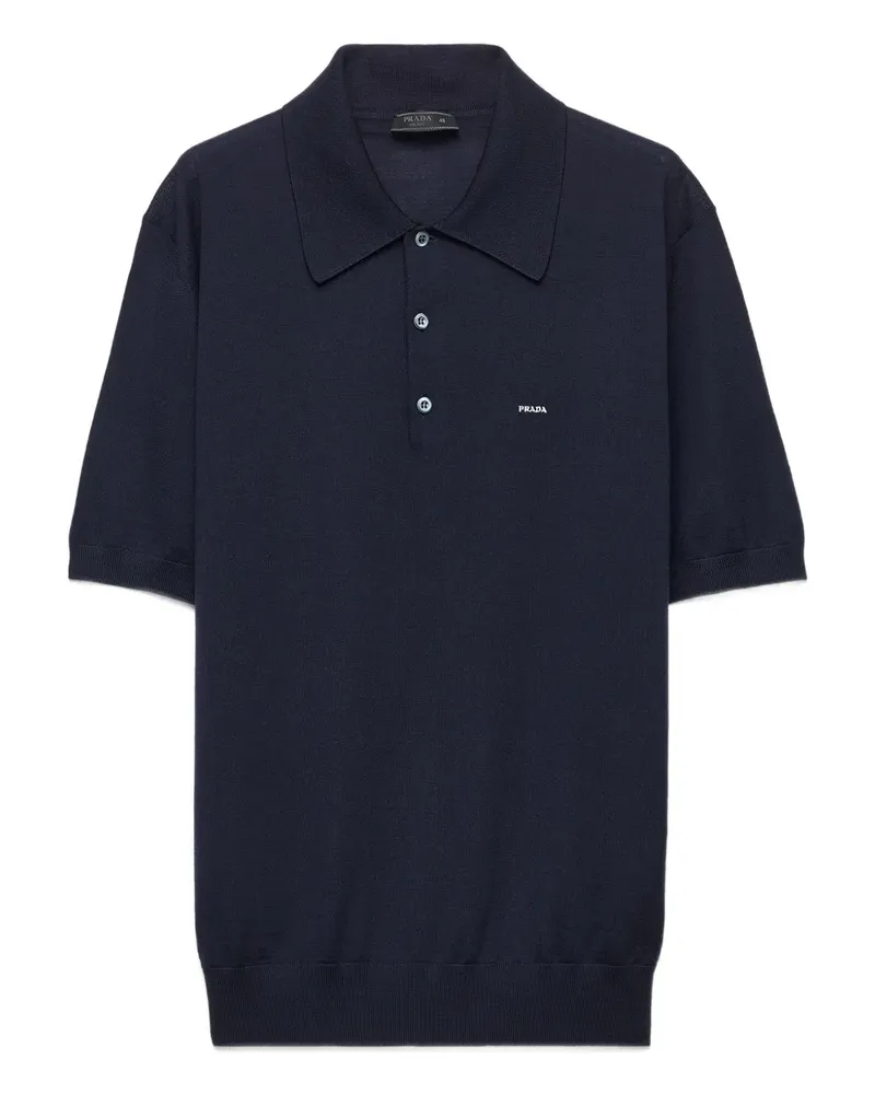 Prada Besticktes Poloshirt - Blau Blau