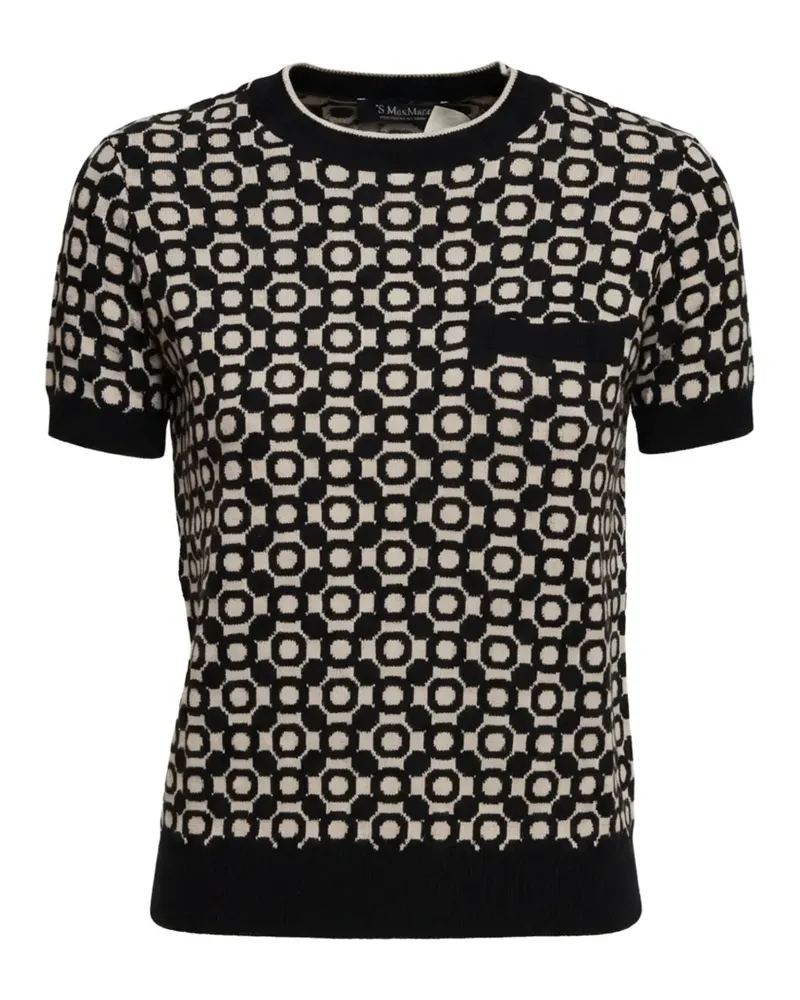 Max Mara T-Shirt mit geometrischem Print - Schwarz Schwarz