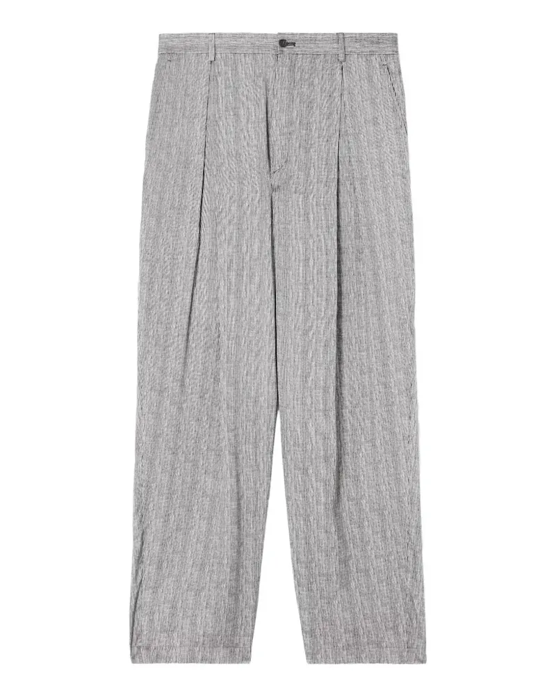 Giorgio Armani Gestreifte Plisseehose - Schwarz Schwarz