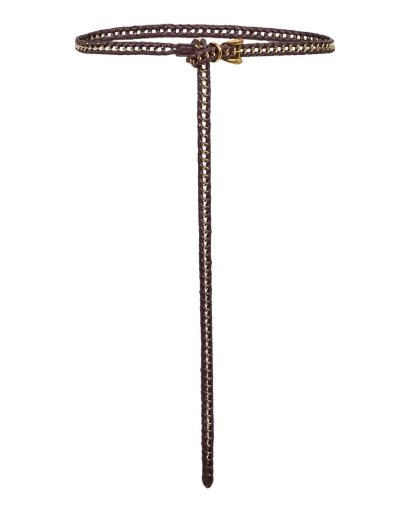 Etro Gürtel mit Kette und gewebtem Leder - Violett Violett