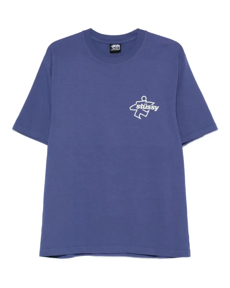 Stüssy T-Shirt mit Logo - Blau Blau