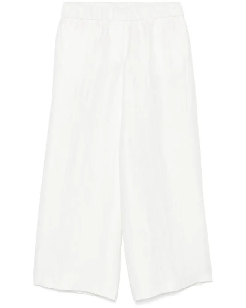 Peserico Palazzohose in Knitteroptik - Weiß Weiß