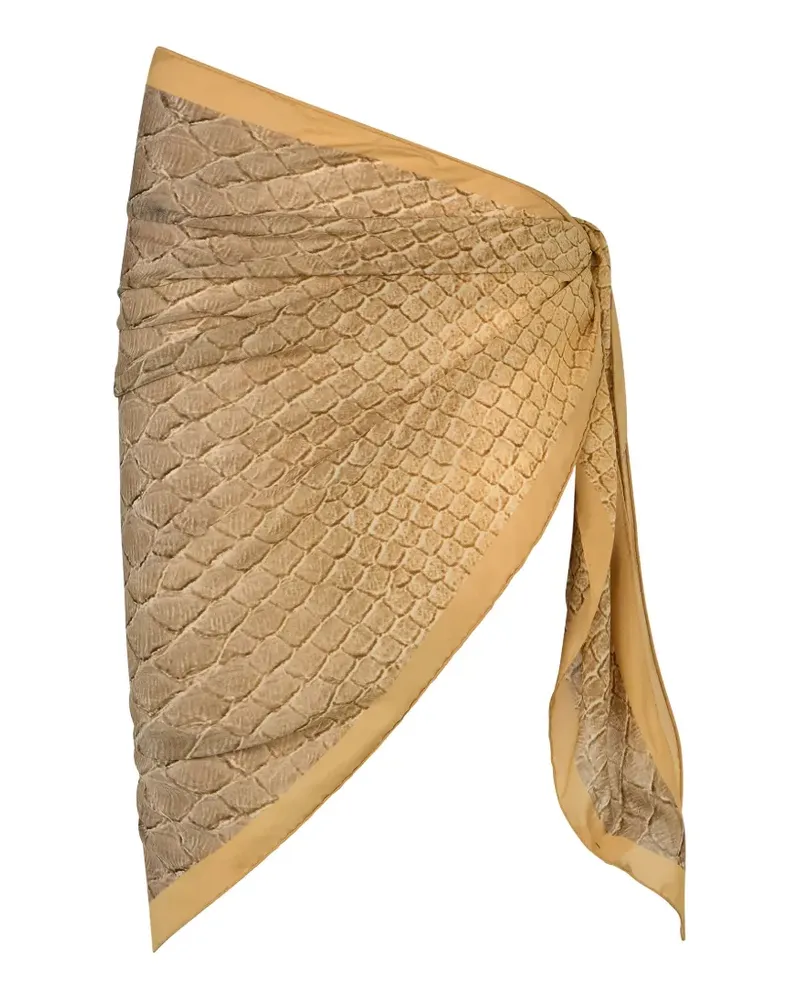 Roberto Cavalli Pareo mit Schlangenprint - Nude Nude