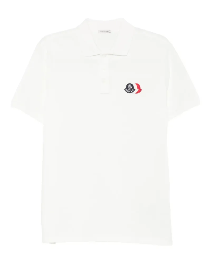 Moncler Poloshirt mit Logo-Patch - Weiß Weiß