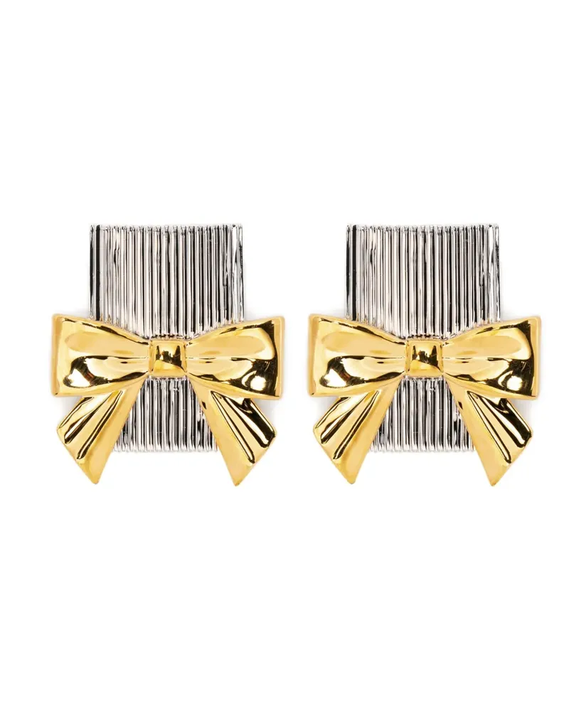 SHUSHU/TONG bow-detail textured Earrings - Silber Silber