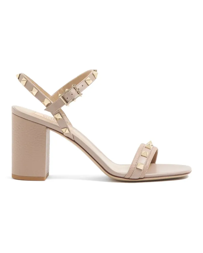Valentino Garavani Rockstud Sandalen aus körnigem Kalbsleder mit Riemen 80mm - Nude Nude