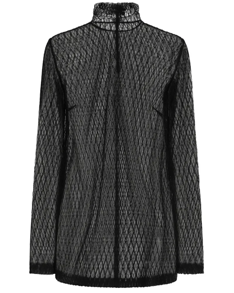 Dolce & Gabbana Bluse mit Stehkragen - Schwarz Schwarz