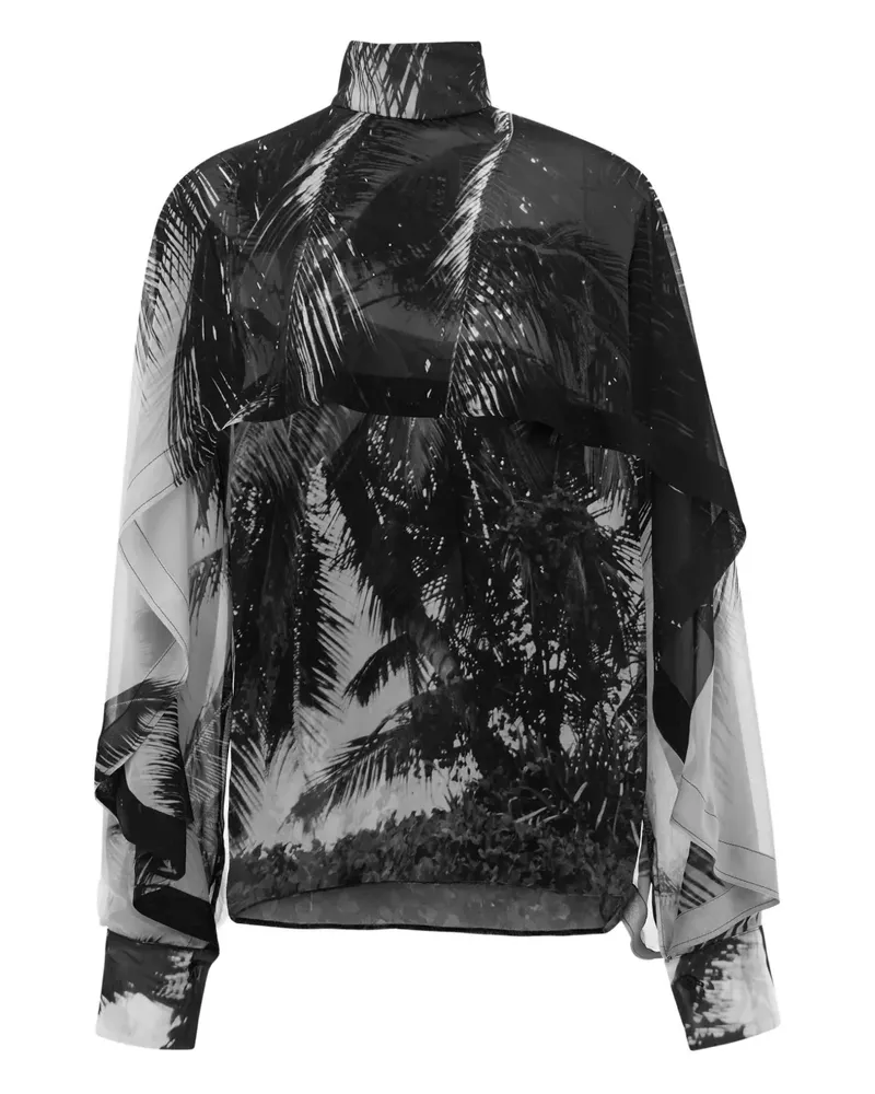 Ferragamo Hemd mit Palmen-Print - Grau Grau
