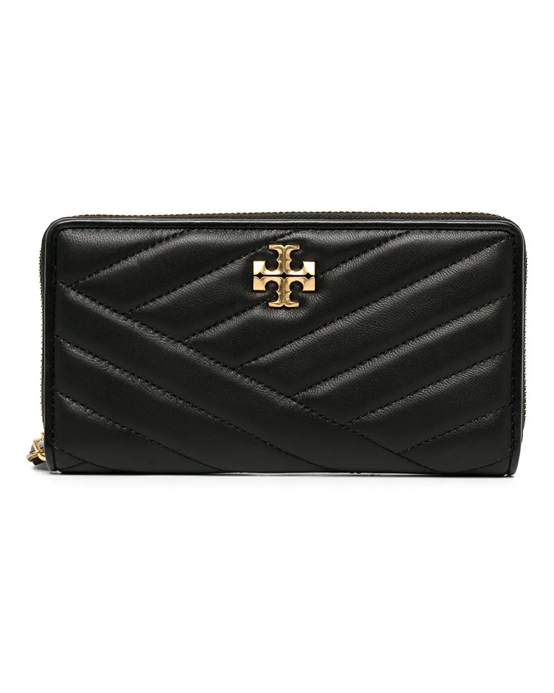 Tory Burch Kira Chevron Portemonnaie mit Reißverschluss - Schwarz Schwarz