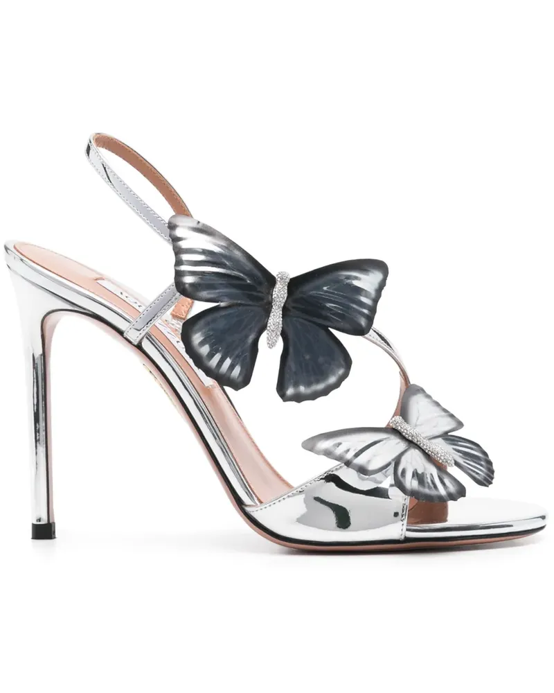 Aquazzura Sandalen mit Schmetterling 110mm - Silber Silber