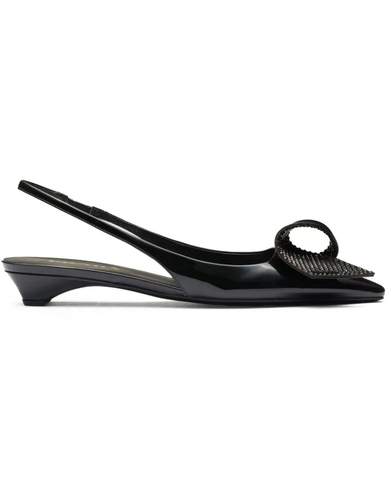 Prada Pumps mit Applikation 25mm - Schwarz Schwarz