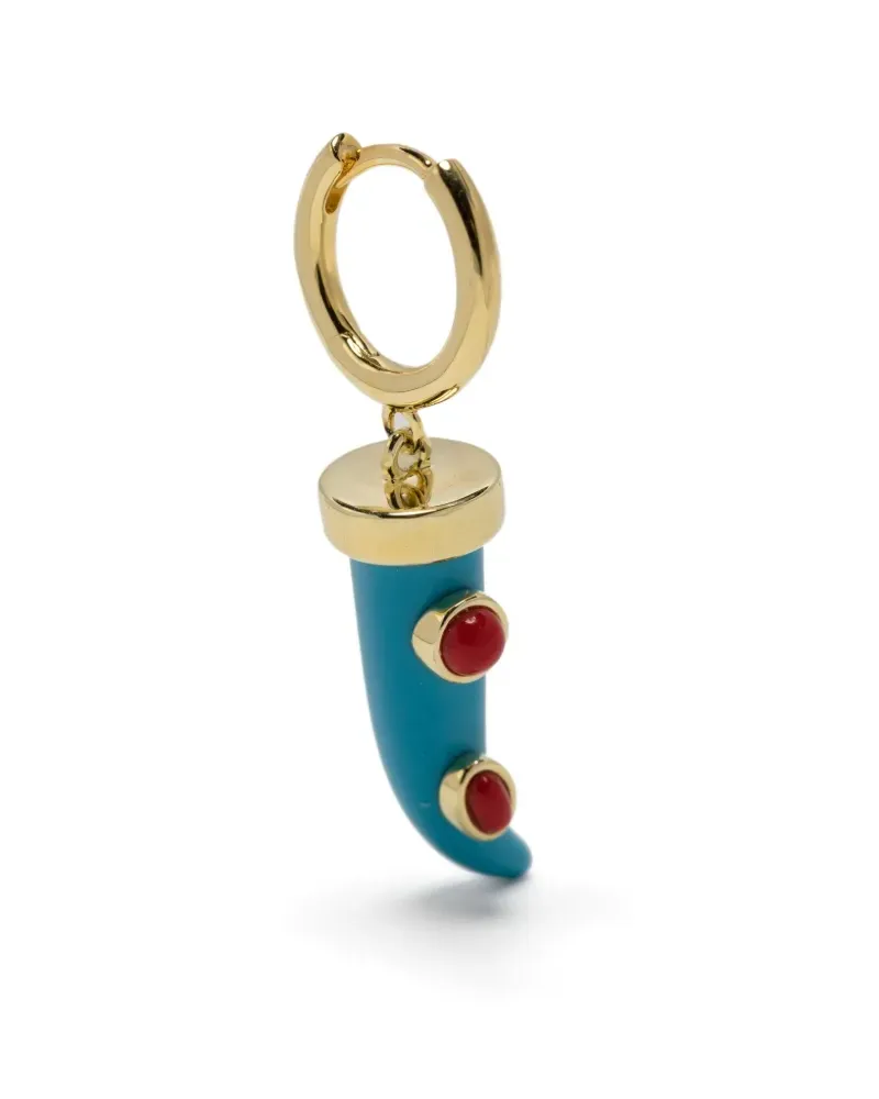 Eshvi Einzelner Ohrring mit Anhänger - Blau Blau