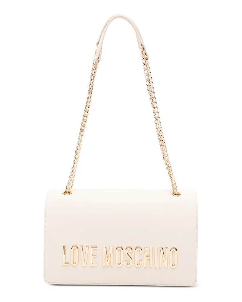 Moschino chain logo-detail shoulder bag - Nude Nude