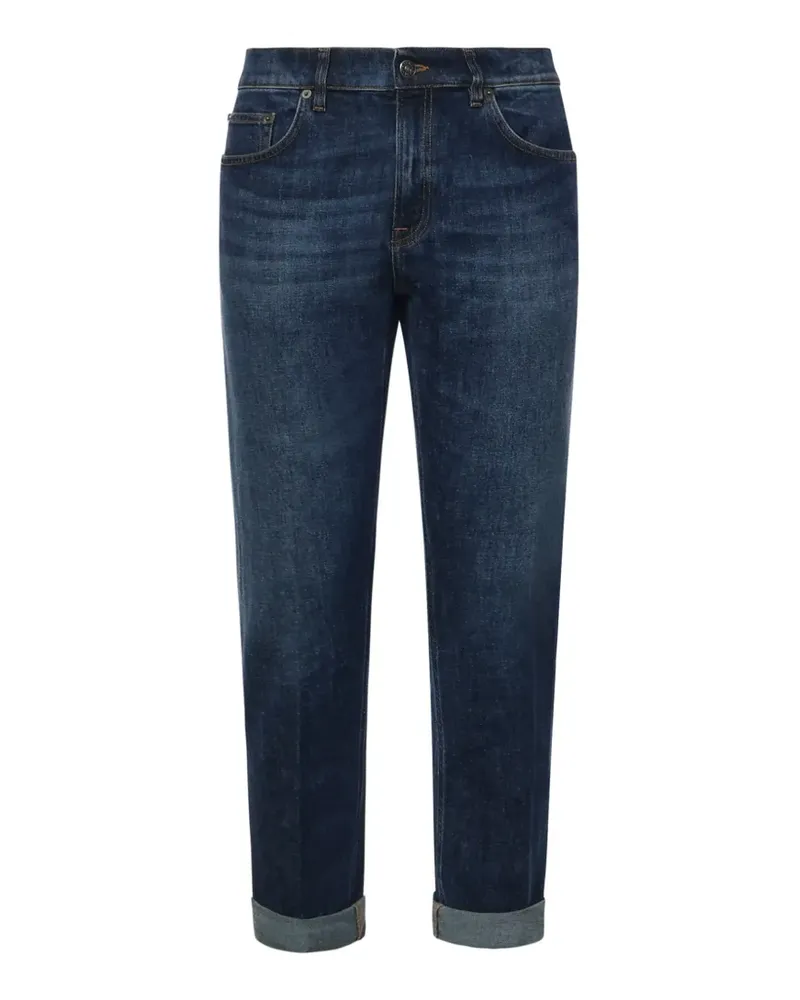 Dondup logo-plaque turn-up jeans - Blau Blau