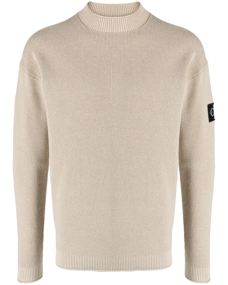 Calvin Klein Pullover aus Bio-Baumwolle mit Waffelmuster - Nude Nude