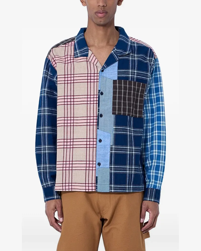 STORY mfg. patchwork plaid shirt - Blau Blau