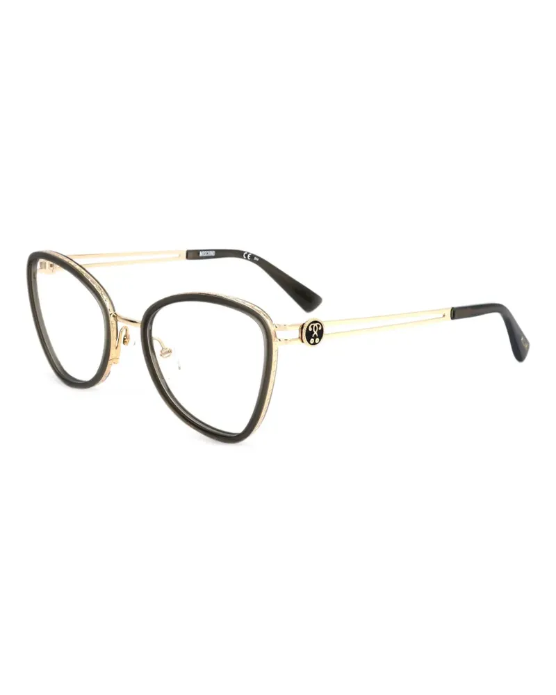 Moschino Cat-Eye-Brille mit Logo-Schild - Schwarz Schwarz