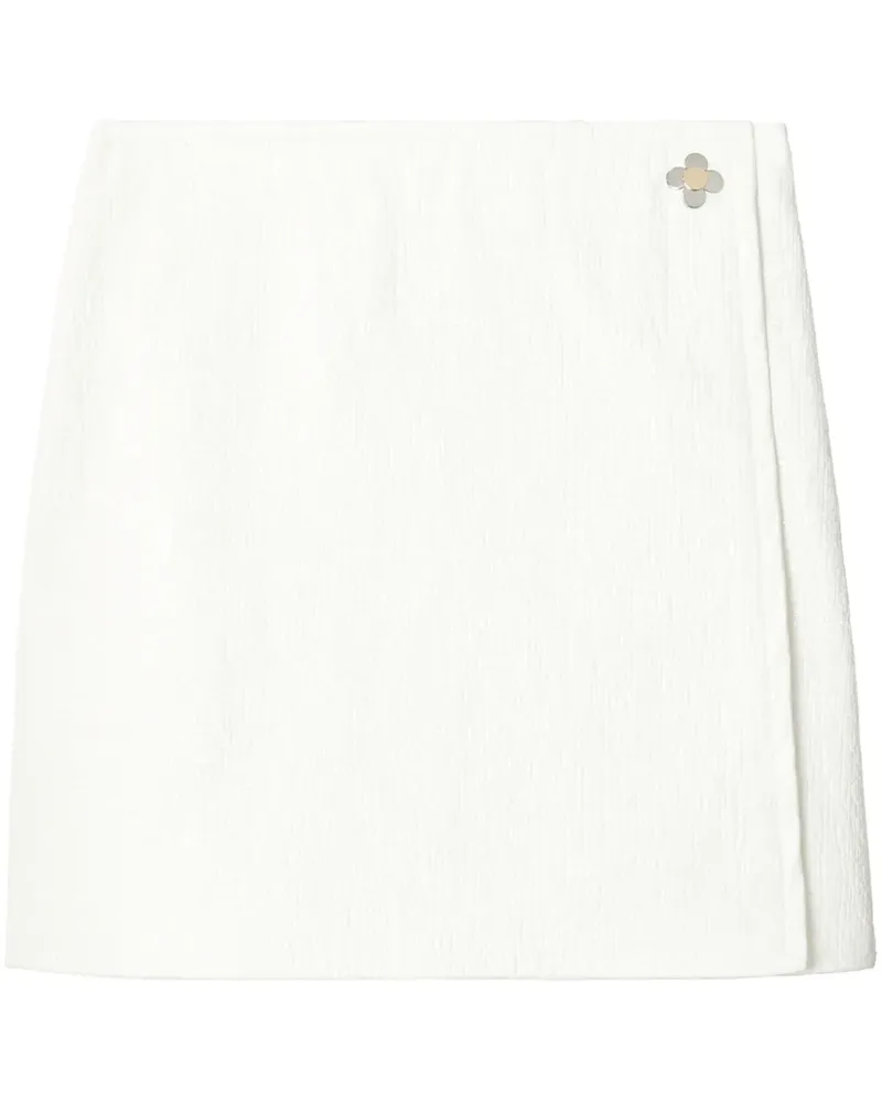 Tory Burch Minirock mit Knitteroptik - Weiß Weiß