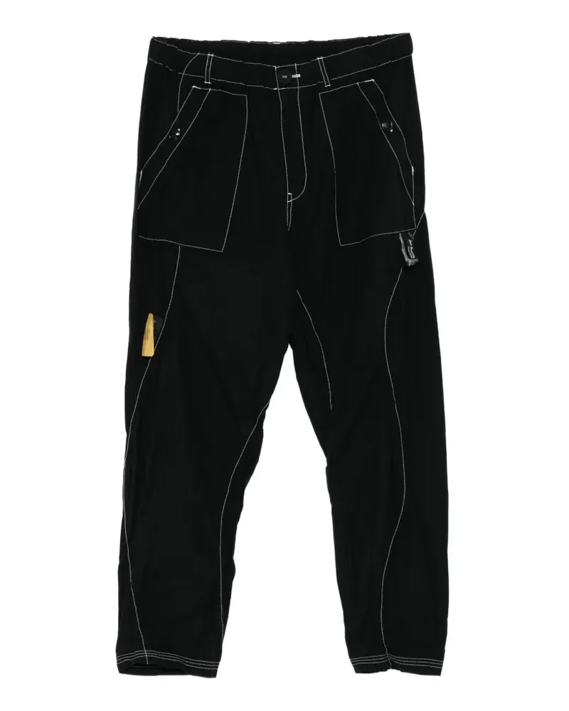 Undercover contrast-stitch tapered pants - Schwarz Schwarz