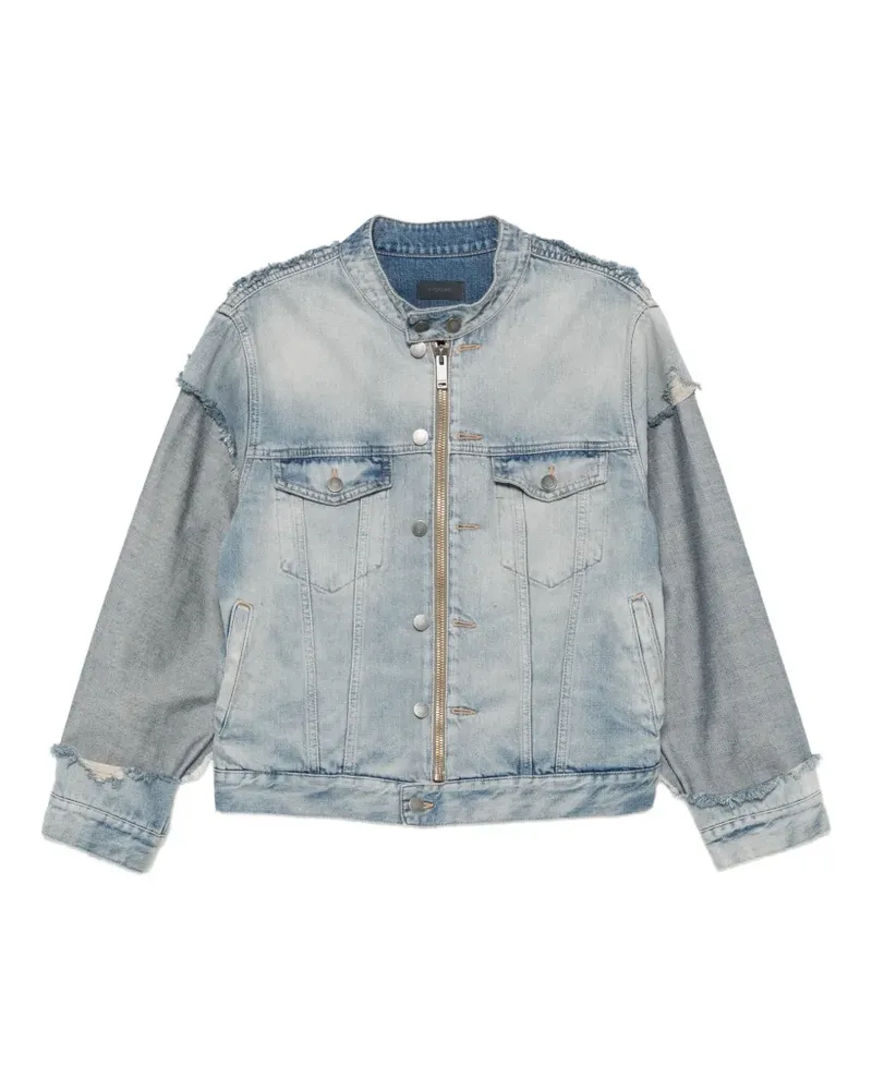 Haikure distressed panelled denim jacket - Blau Blau