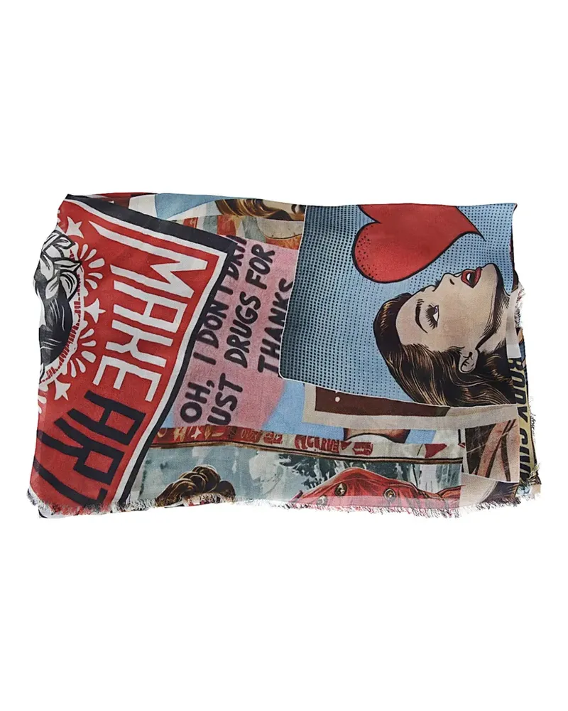 Faliero Sarti Woman Power graphic-print scarf - Rot Rot