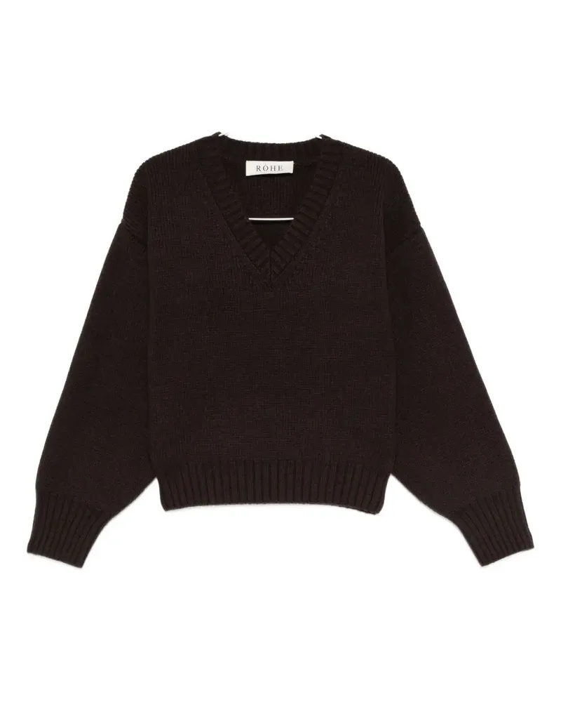 Róhe V-neck ribbed-knit jumper - Braun Braun