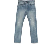 Straight-Leg-Jeans mit Logo-Patch - Blau