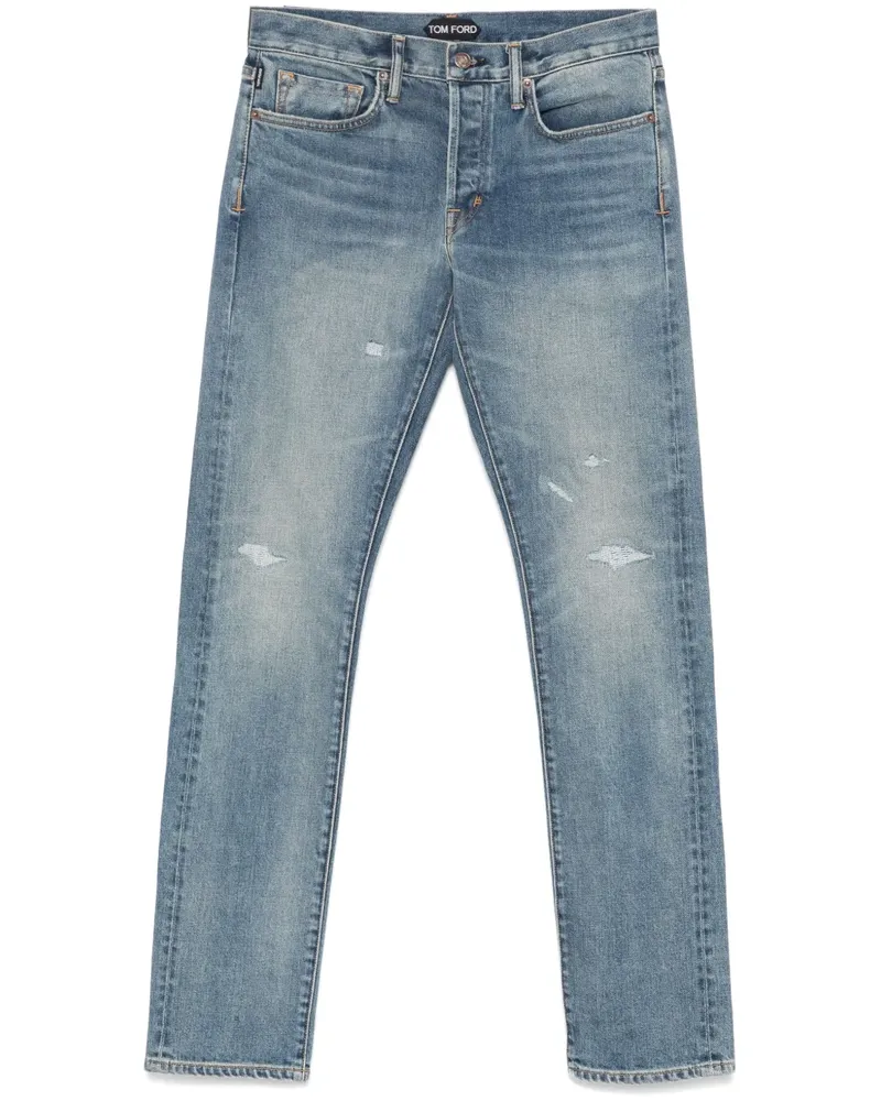 Tom Ford Straight-Leg-Jeans mit Logo-Patch - Blau Blau