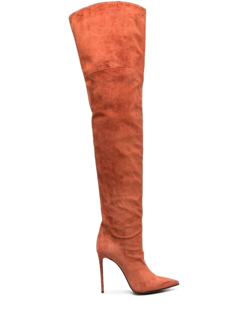 Le Silla Eva Overknee-Stiefel aus Wildleder Orange