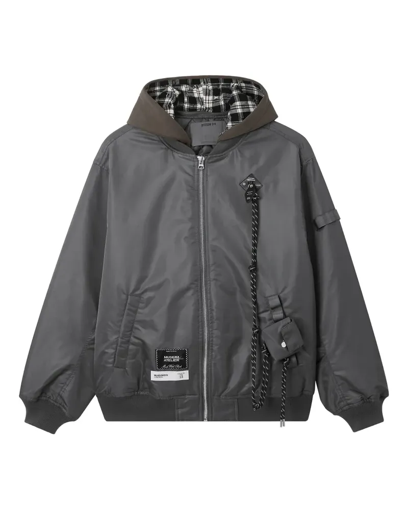Musium Div. hooded zip jacket - Grau Grau