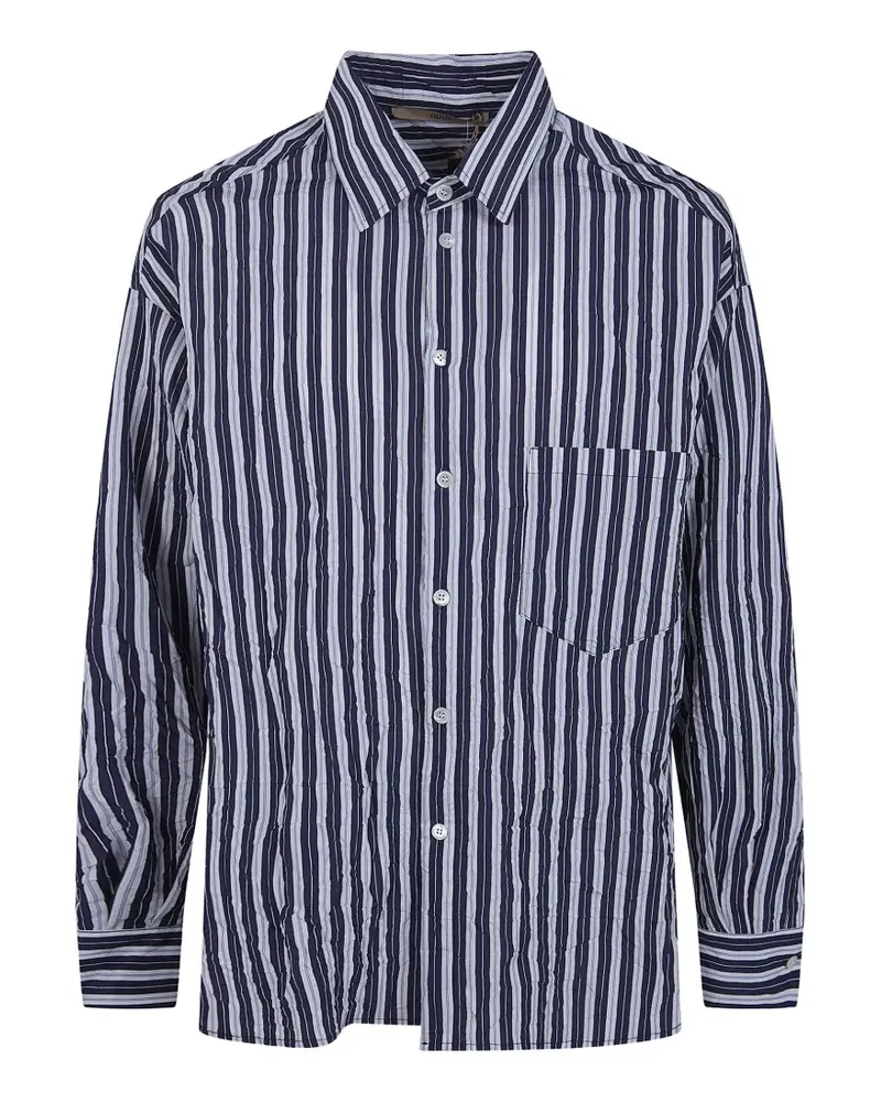 Nuur Gestreiftes Hemd mit Tasche - Blau Blau