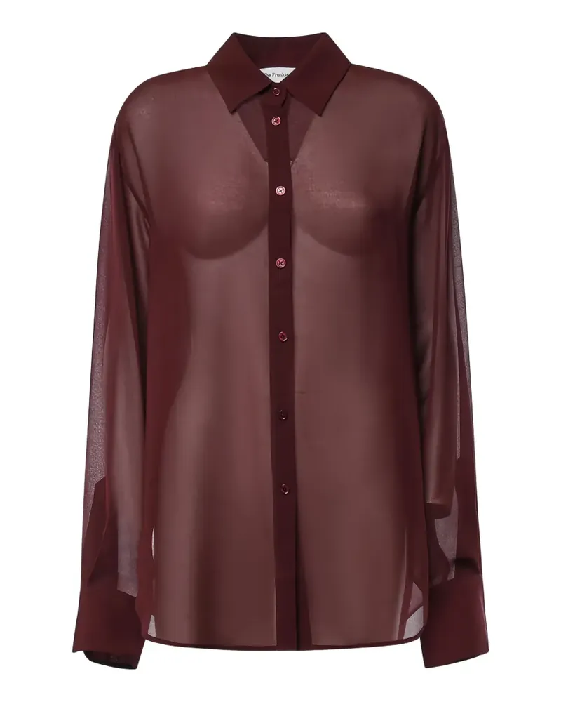 FRANKIE Shop Semi-transparentes Peri Georgette-Hemd - Rot Rot