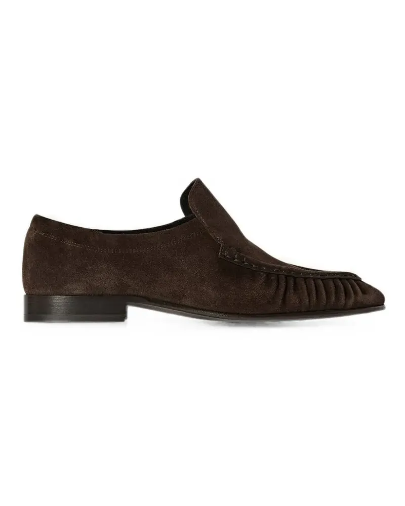 The Row Geraffte Loafer aus Wildleder - Braun Braun