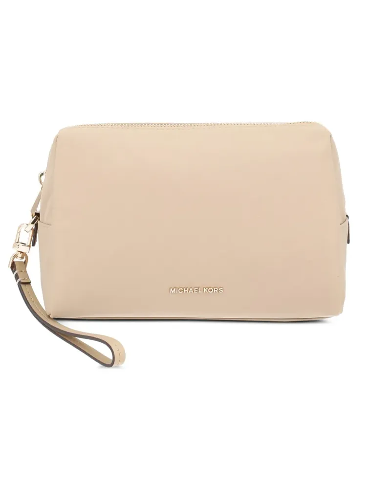Michael Kors large Zadie logo-plaque wristlet pouch - Nude Nude