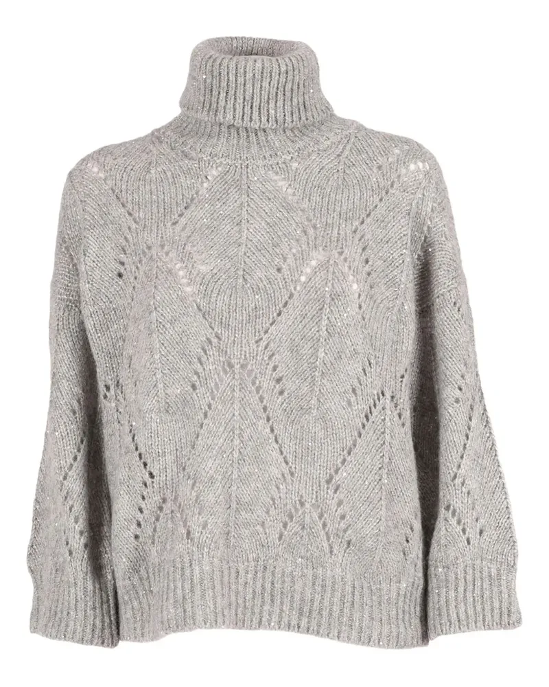 Peserico Pullover mit Pointelle-Strickmuster - Grau Grau