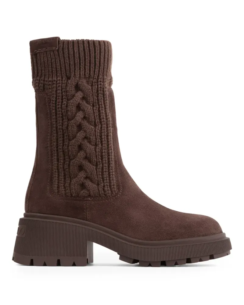 Jimmy Choo Tamia Stiefel mit Zopfstrick-Einsatz - Braun Braun