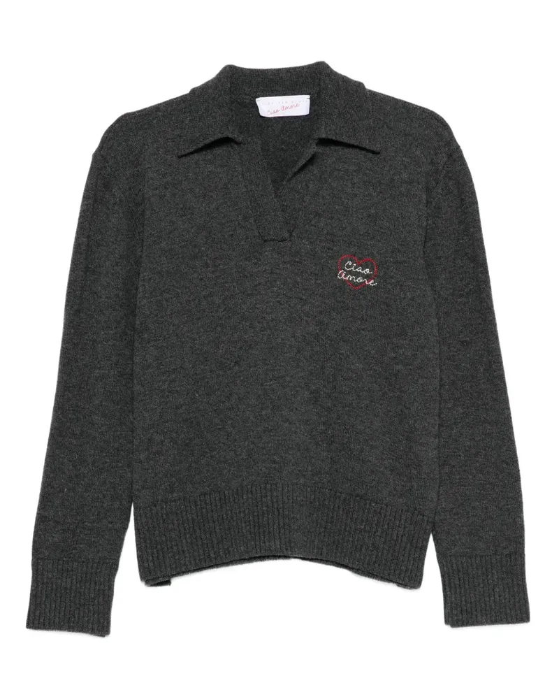 Giada Benincasa Poloshirt mit Logo-Stickerei - Grau Grau