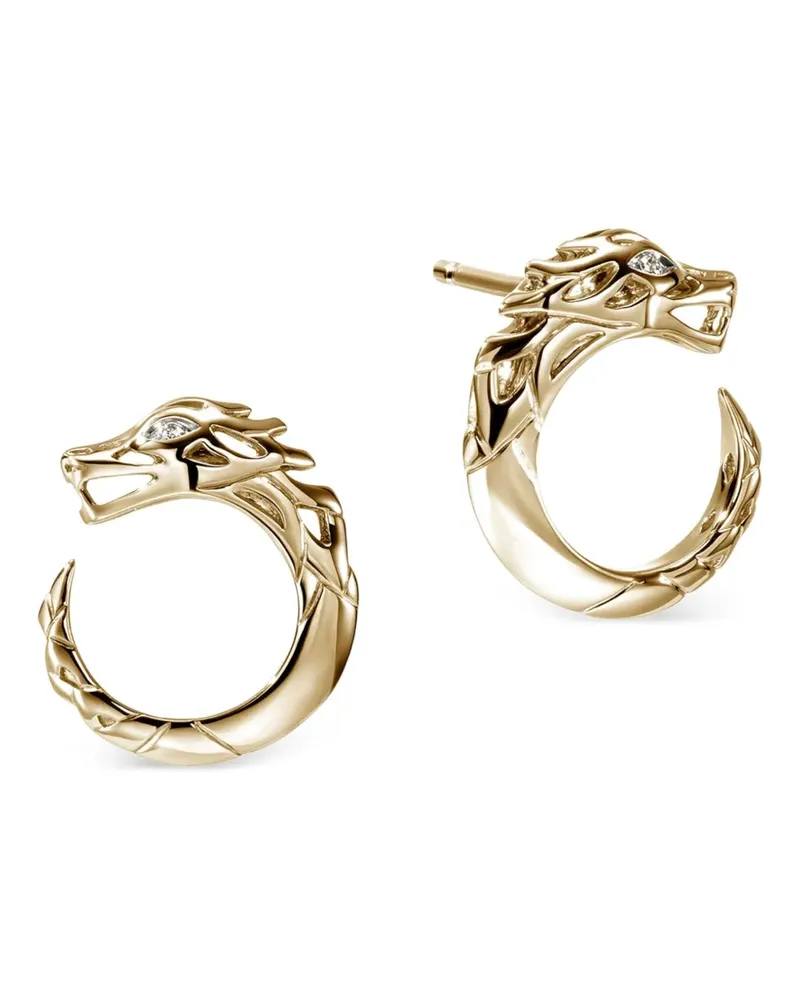 John Hardy 14kt Naga Gelbgoldohrringe mit Diamanten Gold
