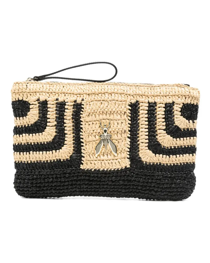 Patrizia Pepe raffia pattern clutch bag - Nude Nude