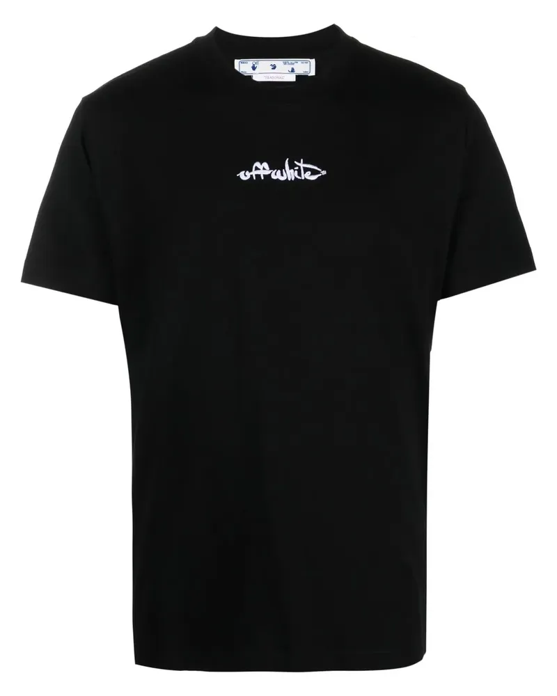 OFF-WHITE T-Shirt aus Bio-Baumwolle mit Logo-Print - Schwarz Schwarz