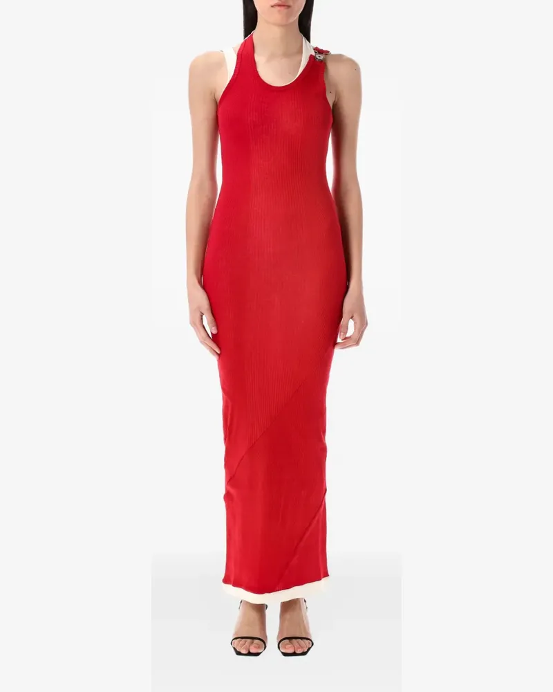 Jean Paul Gaultier Geripptes Maxikleid - Rot Rot