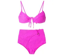 Gewebter Bikini mit Cut-Outs - Rosa
