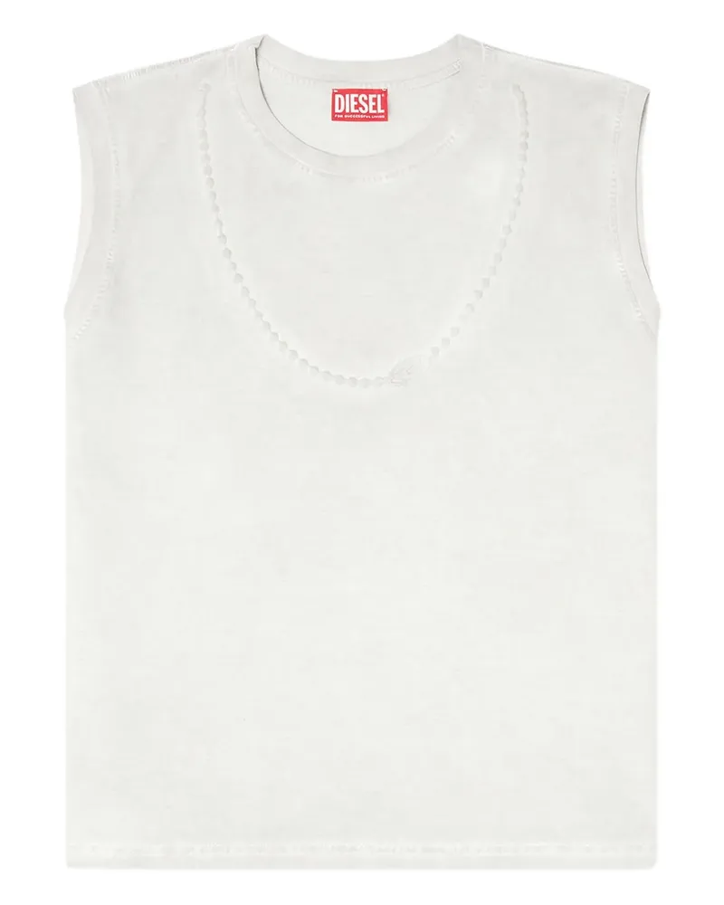 Diesel Ärmelloses T-EMBEJ T-Shirt mit Kettenprägung - Nude Nude